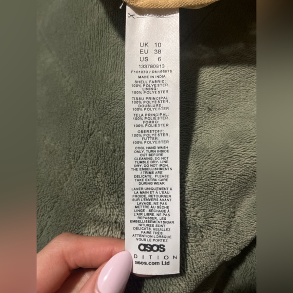 ASOS Edition sheer Bronze Sequin Fringe Mini Dress 6 holiday Party nightout NYE - Picture 13 of 15